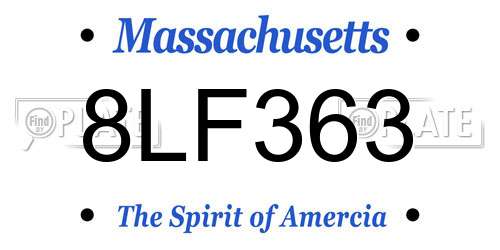 8LF363 Massachusetts License Plate