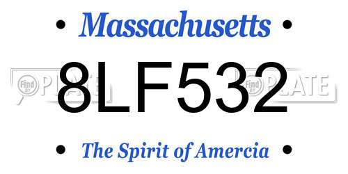 8LF532 Massachusetts License Plate