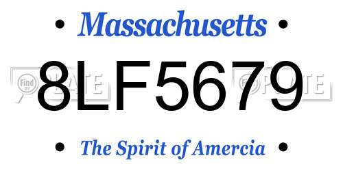 8LF5679 Massachusetts License Plate