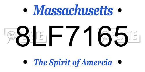 8LF7165 Massachusetts License Plate