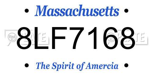8LF7168 Massachusetts License Plate