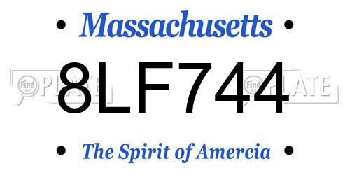 8LF744 Massachusetts License Plate
