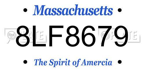 8LF8679 Massachusetts License Plate