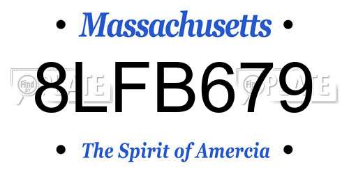 8LFB679 Massachusetts License Plate