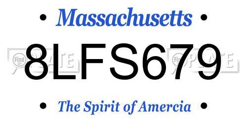 8LFS679 Massachusetts License Plate