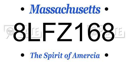 8LFZ168 Massachusetts License Plate