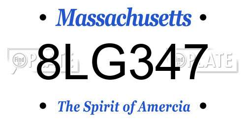 8LG347 Massachusetts License Plate
