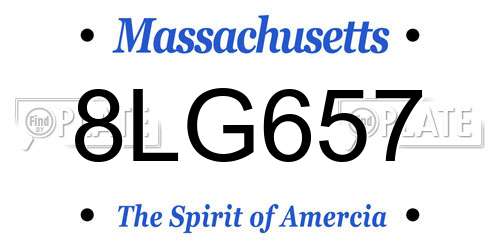 8LG657 Massachusetts License Plate