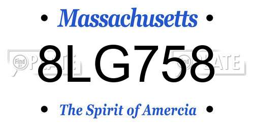 8LG758 Massachusetts License Plate