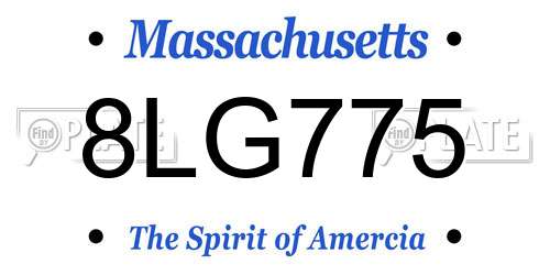 8LG775 Massachusetts License Plate