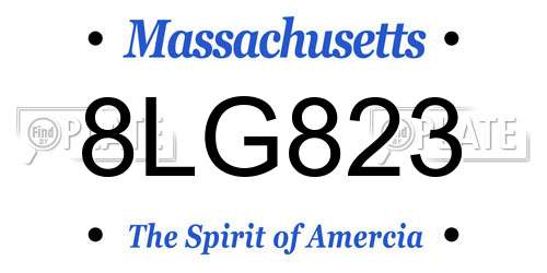 8LG823 Massachusetts License Plate