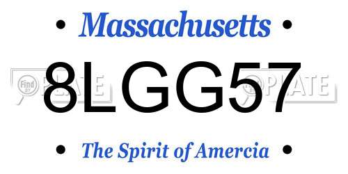 8LGG57 Massachusetts License Plate
