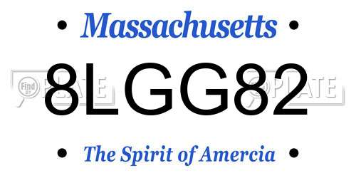 8LGG82 Massachusetts License Plate