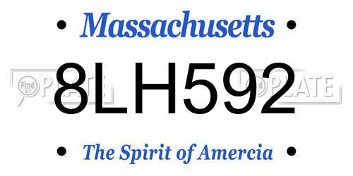 8LH592 Massachusetts License Plate