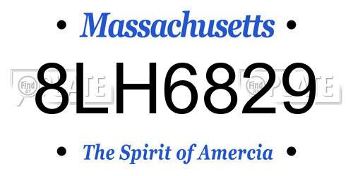 8LH6829 Massachusetts License Plate