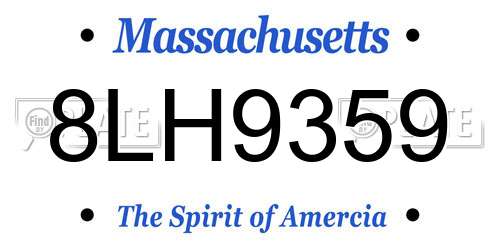 8LH9359 Massachusetts License Plate
