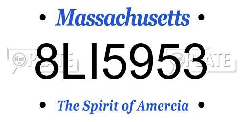 8LI5953 Massachusetts License Plate