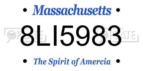 8LI5983 Massachusetts License Plate
