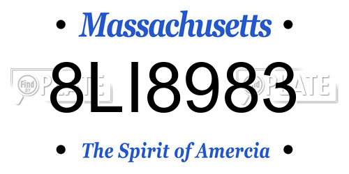 8LI8983 Massachusetts License Plate