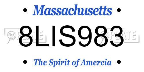8LIS983 Massachusetts License Plate