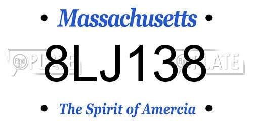 8LJ138 Massachusetts License Plate