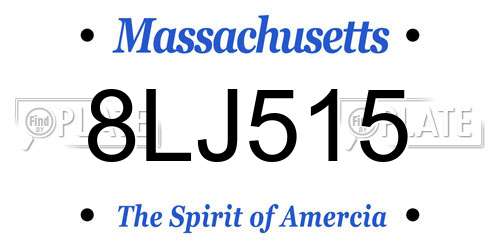 8LJ515 Massachusetts License Plate