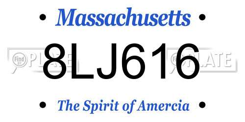 8LJ616 Massachusetts License Plate