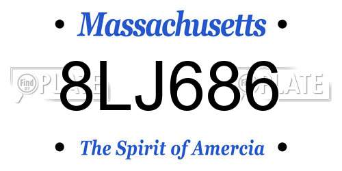 8LJ686 Massachusetts License Plate
