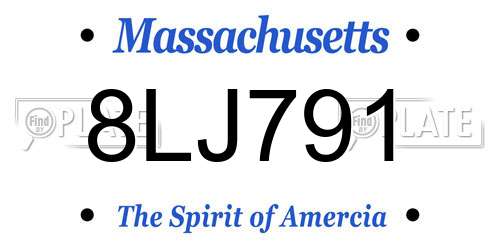 8LJ791 Massachusetts License Plate