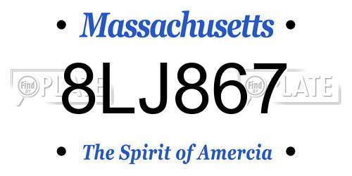 8LJ867 Massachusetts License Plate