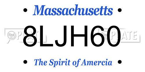 8LJH60 Massachusetts License Plate