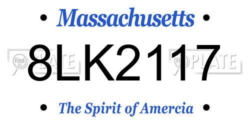 8LK2117 Massachusetts License Plate