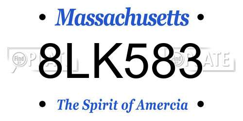 8LK583 Massachusetts License Plate