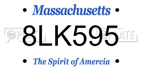 8LK595 Massachusetts License Plate