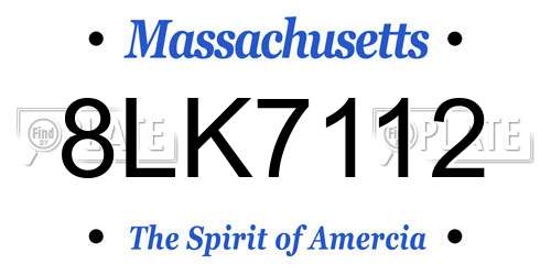 8LK7112 Massachusetts License Plate