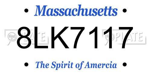 8LK7117 Massachusetts License Plate
