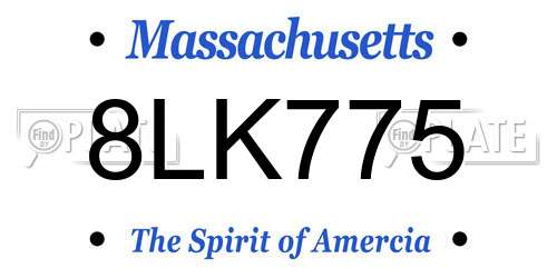 8LK775 Massachusetts License Plate