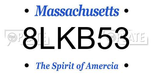 8LKB53 Massachusetts License Plate