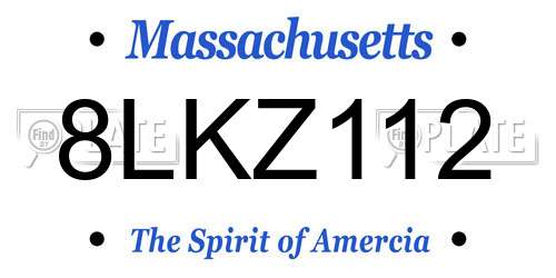 8LKZ112 Massachusetts License Plate