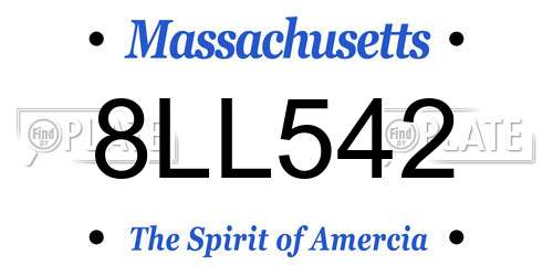 8LL542 Massachusetts License Plate