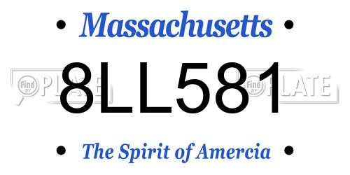 8LL581 Massachusetts License Plate