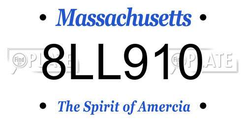 8LL910 Massachusetts License Plate