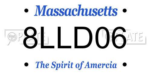 8LLD06 Massachusetts License Plate