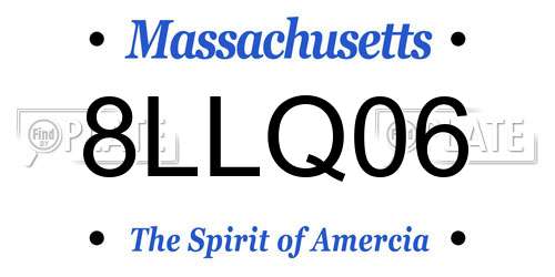 8LLQ06 Massachusetts License Plate