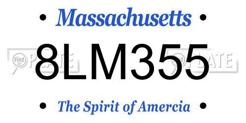 8LM355 Massachusetts License Plate