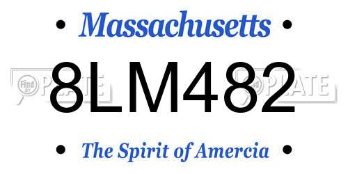 8LM482 Massachusetts License Plate