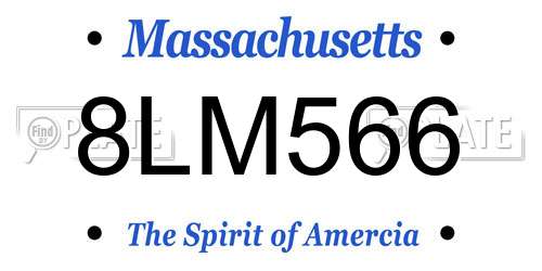 8LM566 Massachusetts License Plate