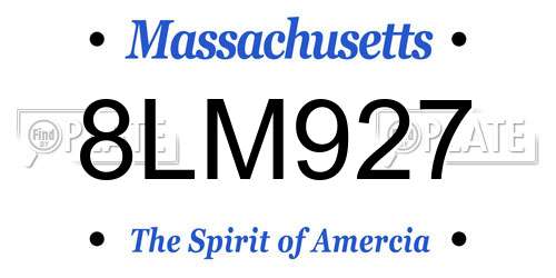8LM927 Massachusetts License Plate
