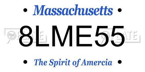 8LME55 Massachusetts License Plate