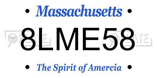 8LME58 Massachusetts License Plate